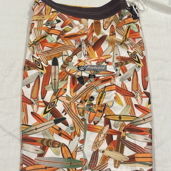 B0853 Vintage Rietveld Shorts made in USA. Size 34. Beautiful board shorts! - Picture 3 of 11